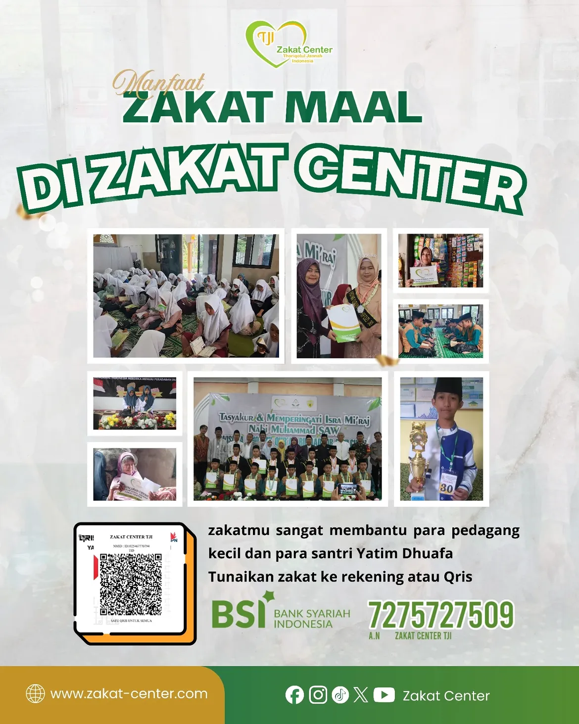 Manfaat zakat maal untuk pedagang kecil dan santri yatim dhuafa.